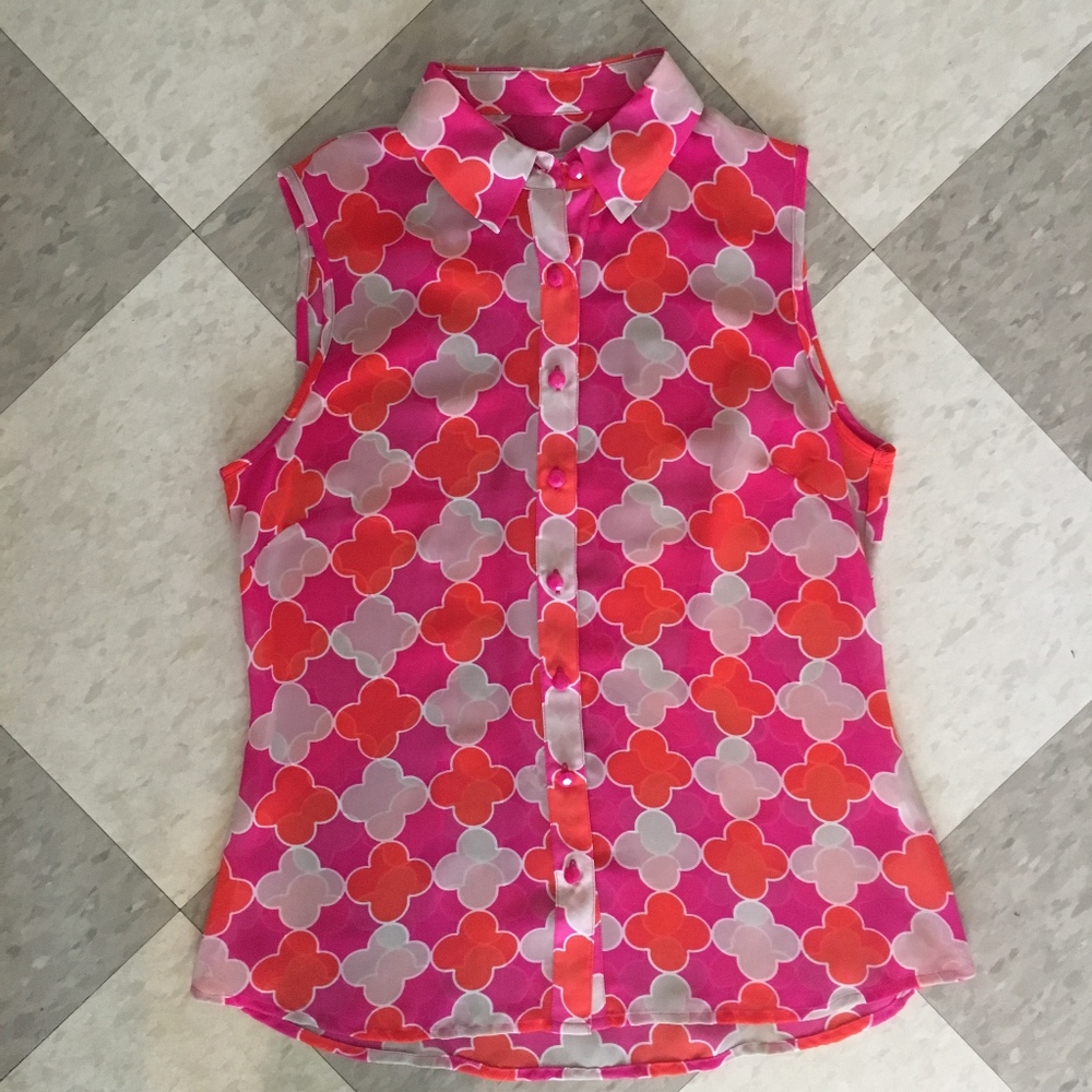 Banana Republic sheer geometric tank